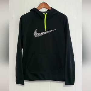 Nike Black Therma-Fit Hoodie with Bright Yellow Drawstring